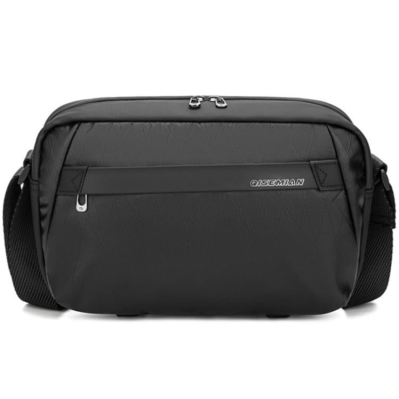 QISEMIAN Men Messenger Camera Bag Water-Resistant DSLR Photography Sling Bag With Removable Dividers & Tripod Mount(Black)
