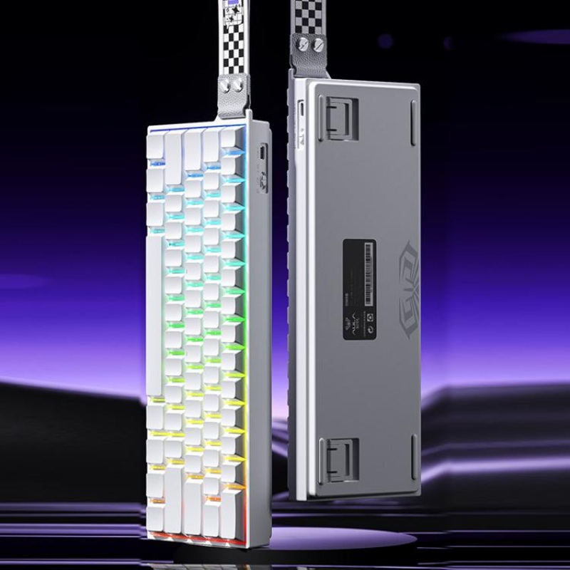 AULA MINI60 HE Pro 61 Keys RGB Wireless Game Mechanical Keyboard(Side Printed White)