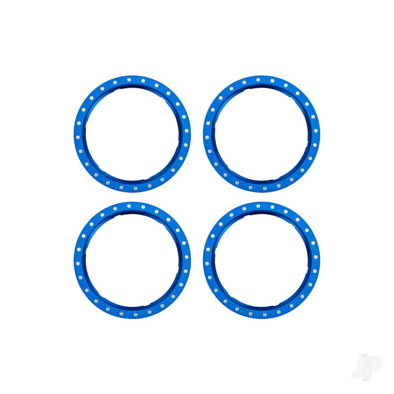 Beadlock rings blue (machined aluminium) (4)