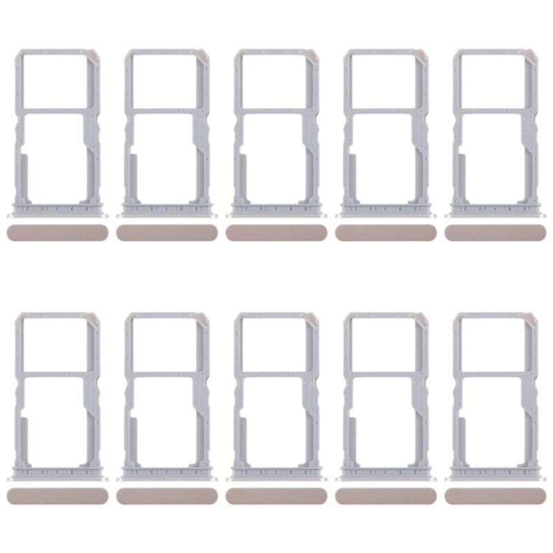 For Realme 14x India 10pcs Original SIM Card Tray + SIM Card Tray / Micro SD Card Tray (Gold)