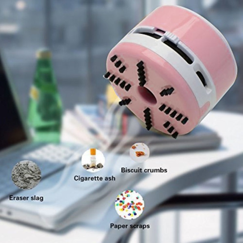 Mini Cute Personality Household / Vehicle Handheld Desk Table Keyboard Vacuum Cleaner, Size: 8x6x6cm(Pink)