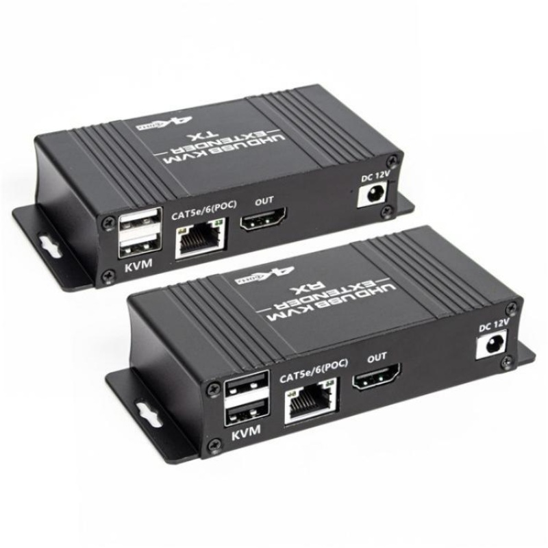 D5-1 / D6-1 80m Cat6 / 5e Network Cable Extender Computer Control HDMI KVM Extender, Plug:EU Plug