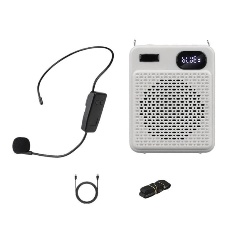 DIYO-1125 Multifunctional Outdoor High-Volume Microphone With Battery Display Teacher Classroom Voice Amplifier, Spec: Wireless Single Headwear White