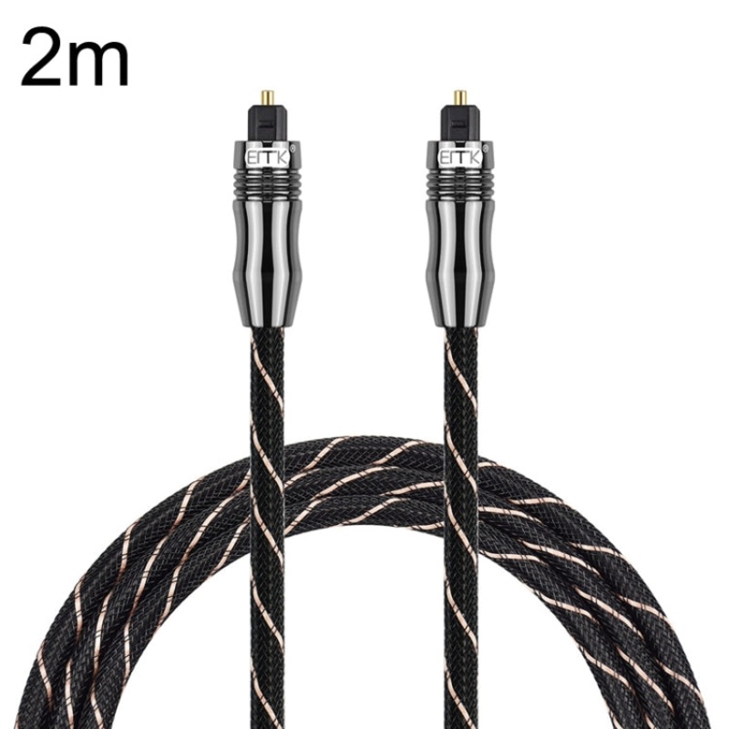 EMK QH/A6.0 Digital Optical Fiber Audio Cable Amplifier Audio Line, Length 2m(Black)