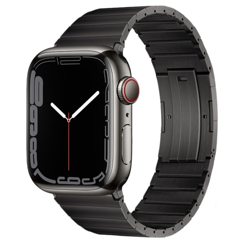 For Apple Watch SE 2023 44mm PG60 Single Bead Bamboo Joint Titanium Metal Watch Band(Graphite Black)