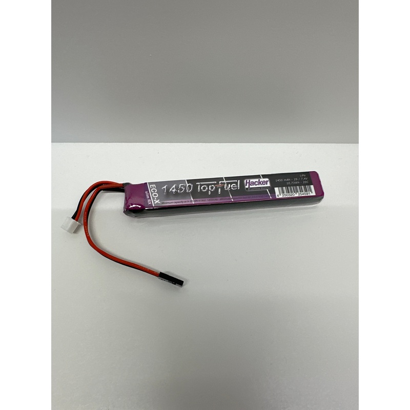 Hacker Top Fuel Lipo ECO-RX 1450-2S 7.4v Slim MTAG