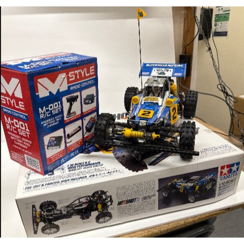 Tamiya Hot Shot II Blockhead Motors Ready Pre Built including Radio Battery and USB Charger - AS NEW