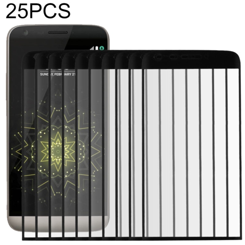 25 PCS For LG G5 0.26mm 9H Surface Hardness 3D Curved Explosion-proof Colorized Silk-screen Tempered Glass Full Screen Film(Black)
