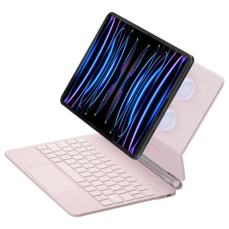 For iPad 2025 / 2022 Touch Pad Bluetooth Keyboard Leather Tablet Cover(Pink)