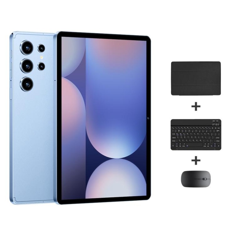 Pad 9 Pro 10.1 inch 4G LTE Tablet PC Combo Set, 4GB+32GB, Android 10 MT6755 Octa Core, with Keyboard / Mouse / Leather Case, AU Plug (Blue)