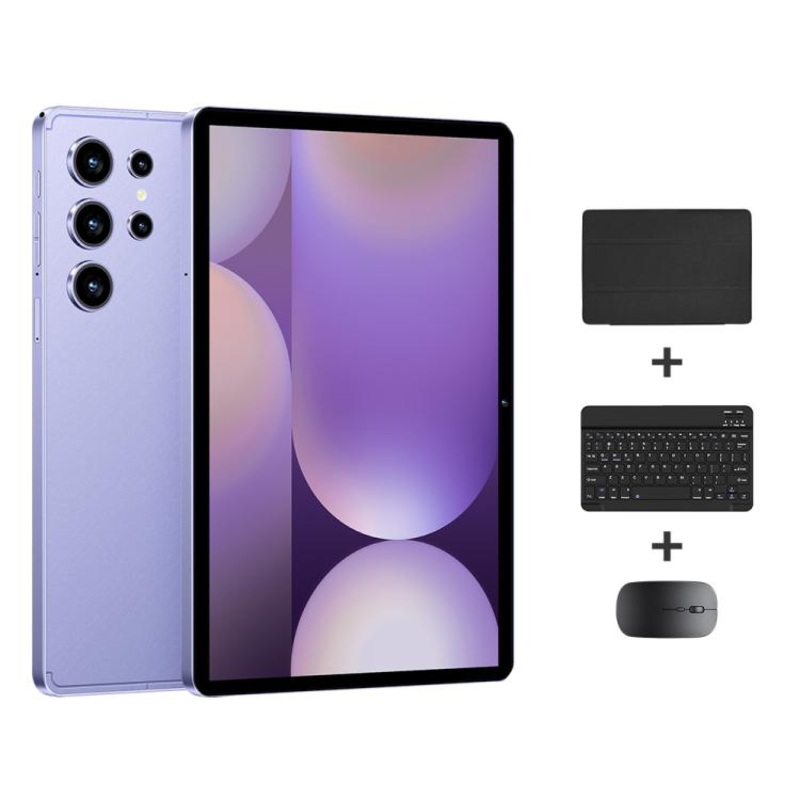 Pad 9 Pro 10.1 inch 4G LTE Tablet PC Combo Set, 4GB+32GB, Android 10 MT6755 Octa Core, with Keyboard / Mouse / Leather Case, US Plug (Purple)