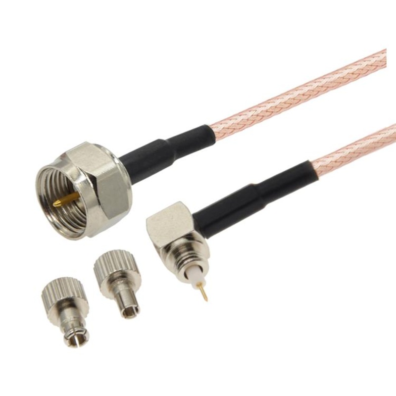30cm F Male Straight To Dual TS9 / CRC9 Male Degree Coaxial RF Cable RG316 Jumper Cable