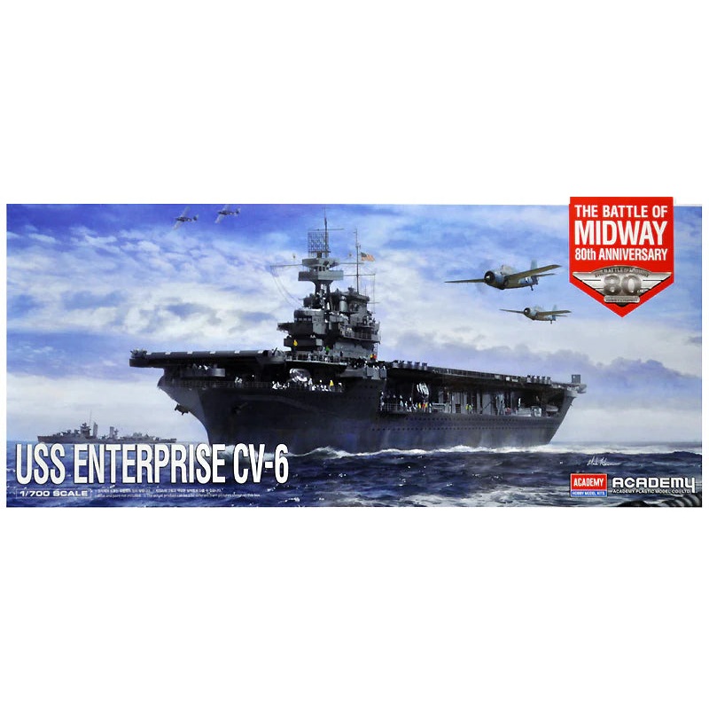 Academy 1/700 US Navy USS Enterprise CV-6 Battle of Midway Aircraft Carrier Ship Kit PKAY14409