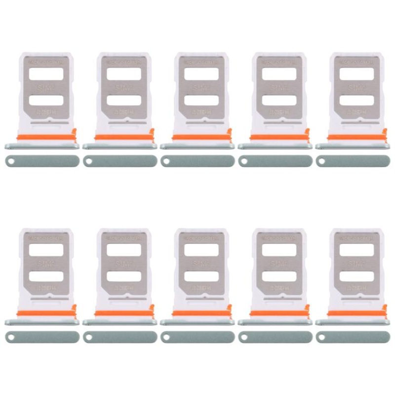 For Xiaomi Poco X7 Pro 10pcs SIM Card Tray + SIM Card Tray (Green)