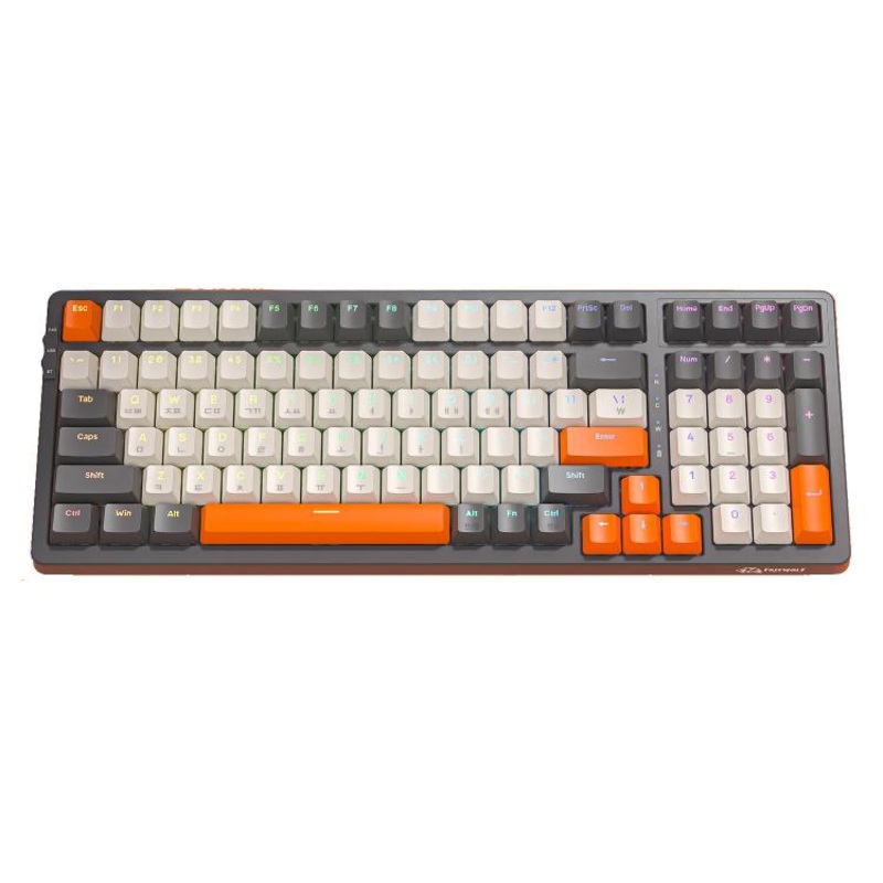 FREE WOLF K8 Korean Bluetooth Wireless Tri-Mode Mechanical Keyboard Hot-swappable Gaming Keyboard(Microglow Red Switch)