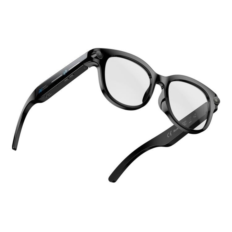 M89 2MP AI Smart Glasses Support Bluetooth Call, AI Intelligent Voice Assistant(Transparent Lenses Black Frame)