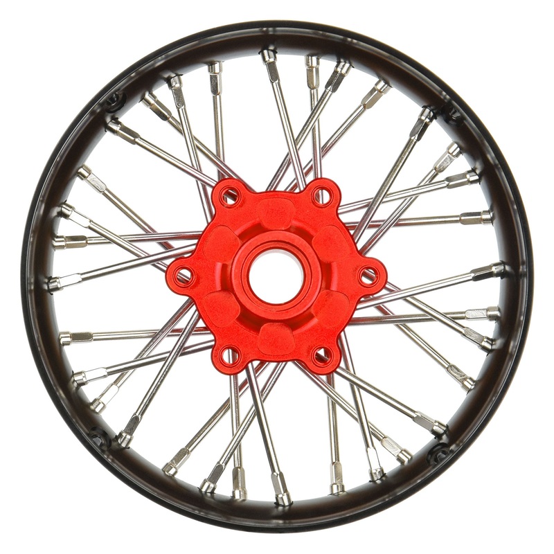 Proline 1/4 Pro-Spec Aluminum V2 Bead Front Wheel Black/Red (1): Pro G-PRO284700T2