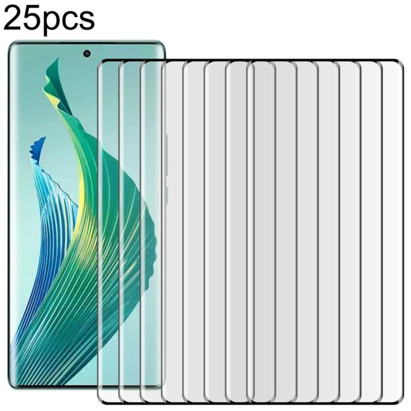For Honor Magic5 Lite 25pcs Full Glue 9H HD 3D Curved Edge Tempered Glass Film