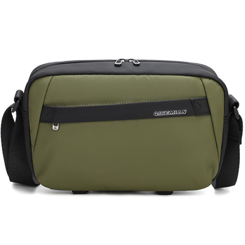 QISEMIAN Men Messenger Camera Bag Water-Resistant DSLR Photography Sling Bag With Removable Dividers & Tripod Mount(Green)