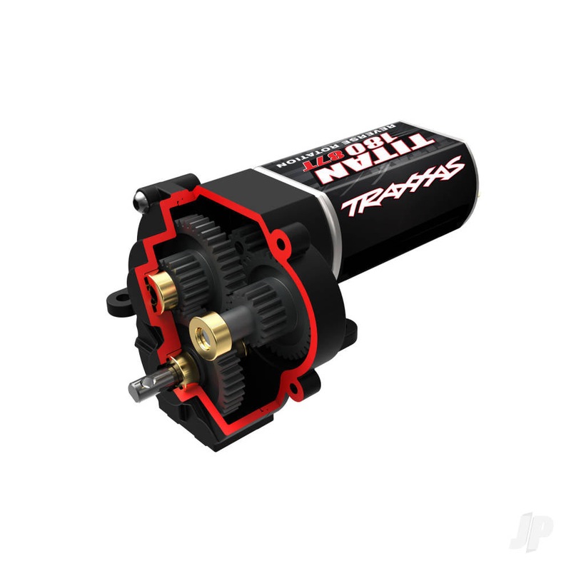 Transmission complete (high range (trail) gearing) (16.6:1 reduction ratio) (includes Titan 87T motor)