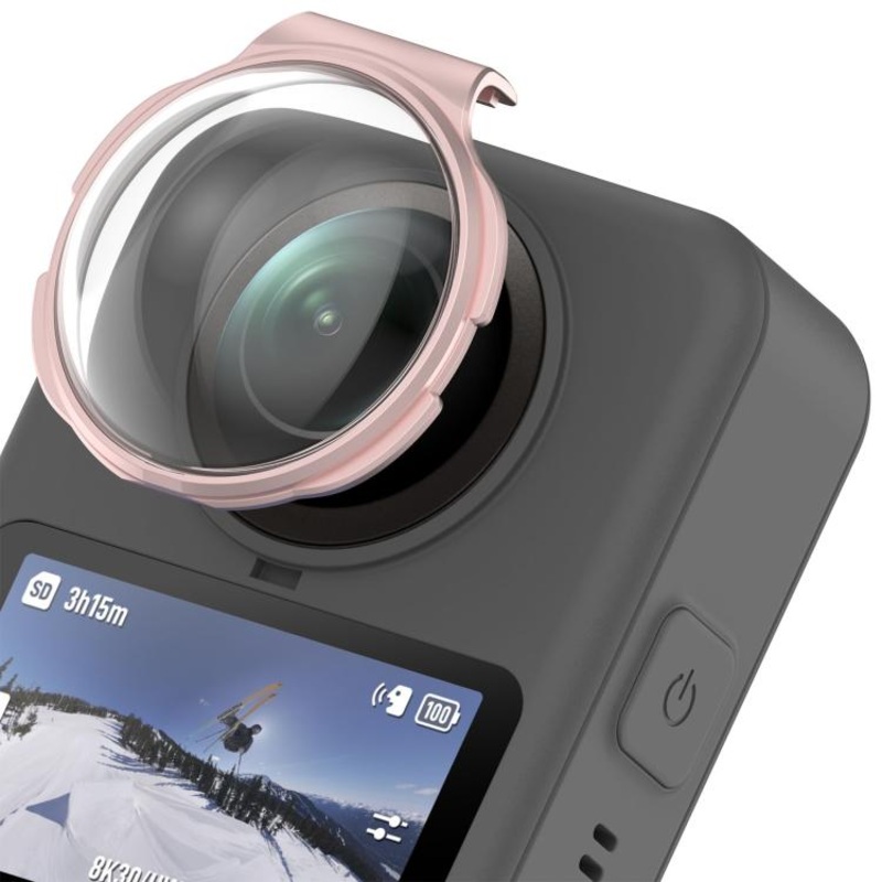 For DJI Osmo 360 Panoramic Camera Tempered Glass Cover Protective Lens Guard(Pink)