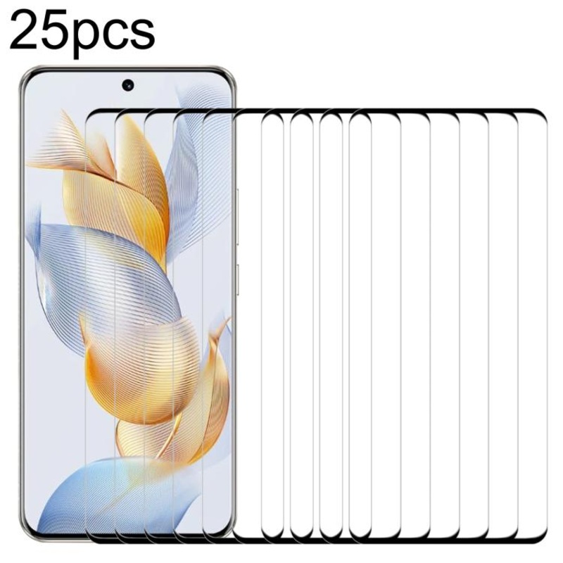 For Honor 400 Pro Global 160.8mm 25pcs Full Glue 9H HD 3D Curved Edge Tempered Glass Film(Black)