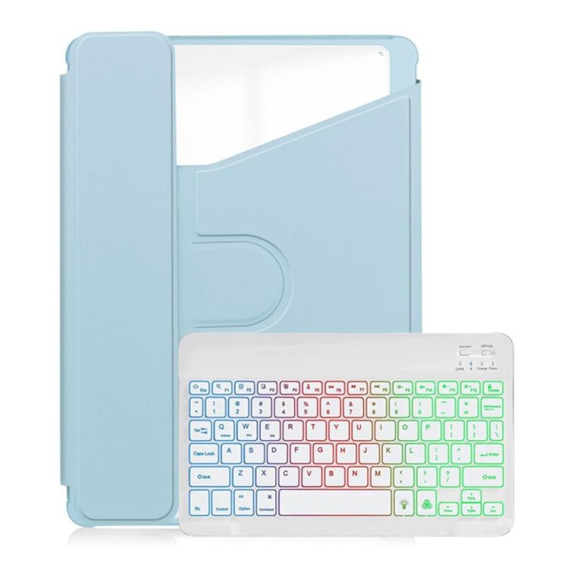 For Xiaomi Poco Pad 5G Backlight Rotatable Acrylic Bluetooth Keyboard Leather Case with Pen Slot(Sky Blue)