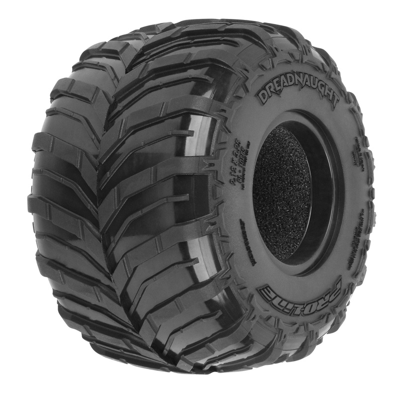 Proline 1/18 Dreadnaught 1.25/1.75 F/R MT Tires (2): Mini LMT G-PRO1026500