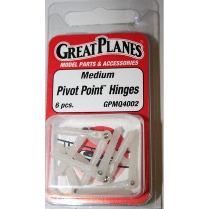 Great Planes Medium Pivot Point Hinges - pack of 6