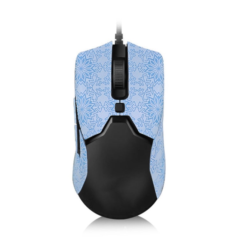 Snowflake Pattern Anti-slip Mouse Stickers For Razer Viper Mini Blue Half Surround