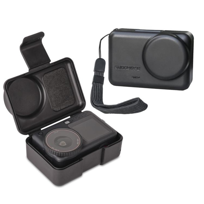 Sunnylife Portable Protective Cover Shock-proof Dust-proof Storage Box with Lanyard for DJI Osmo Action 6 / 5 Pro / 4 / 3 (Black)