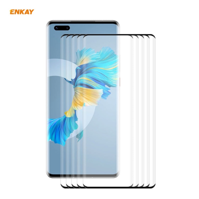 5 PCS For Huawei Mate 40 Pro / 40 Pro+ / 40 RS Porsche Design ENKAY Hat-Prince 0.26mm 9H 3D Explosion-proof Full Screen Curved Heat Bending Tempered Glass Film