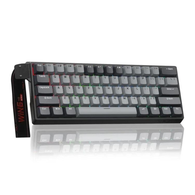 AULA WIN60HE Pro Edition 60 Keys RGB Wired Keyboard(Dark Grey Light Grey Shaped Magnetic Axis)