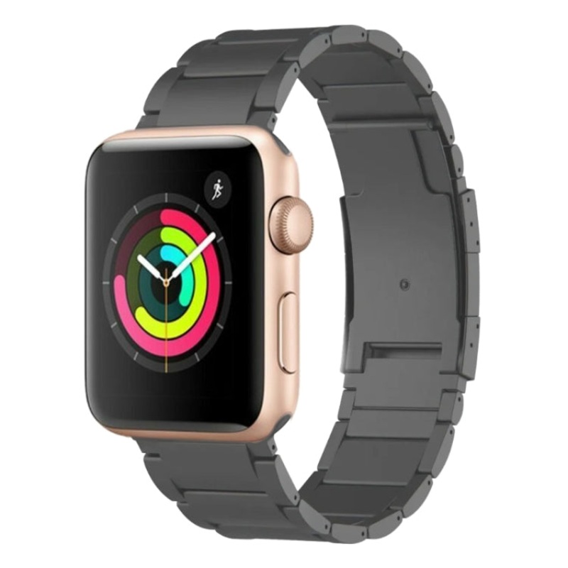 For Apple Watch Series 3 42mm Titanium Metal Watch Band(Grey)