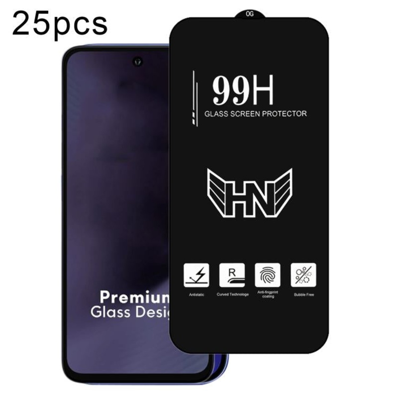 For Xiaomi Poco M6 Plus 5G 25pcs High Aluminum Large Arc Full Screen Tempered Glass Film