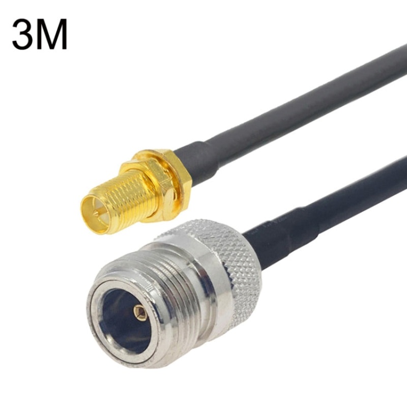 RP-SMA Female to N Female RG58 Coaxial Adapter Cable, Cable Length:3m