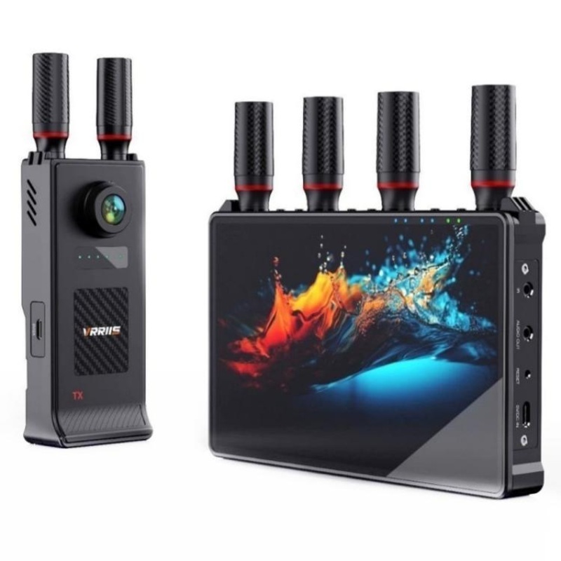 VRRIIS 085 P With LCD Display 1080P HD 400m Range Wireless Video Transmitter and Receiver Kit, Plug:US Plug