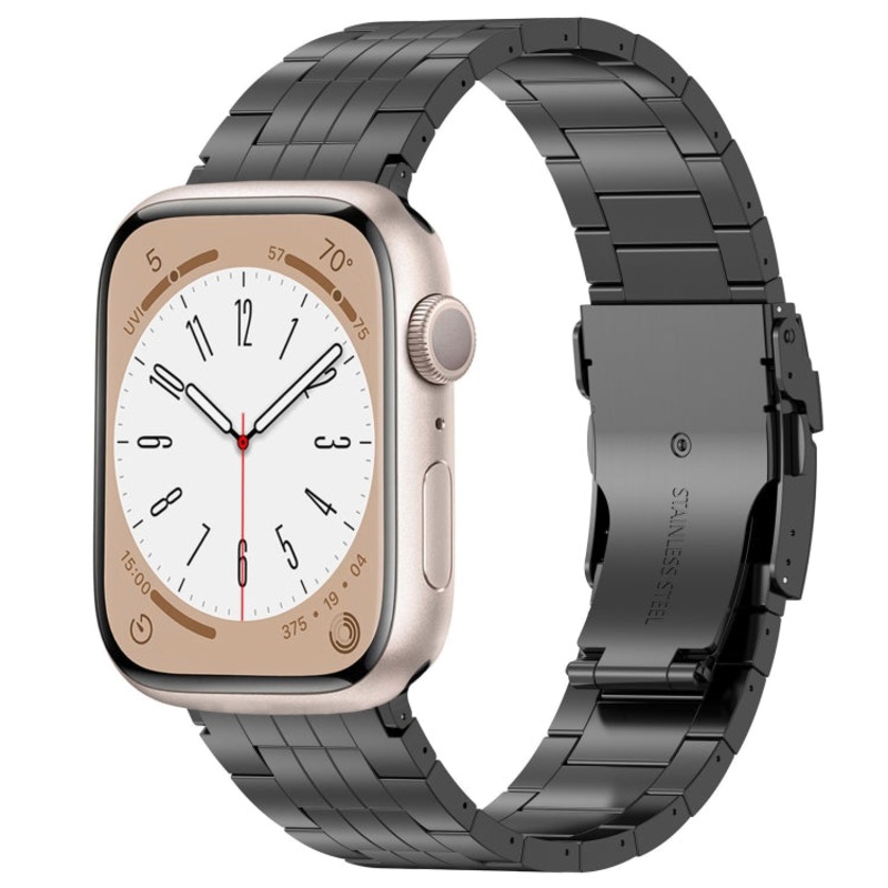 For Apple Watch Series 6 40mm Armor 5-bead Titanium Watch Band(Black)
