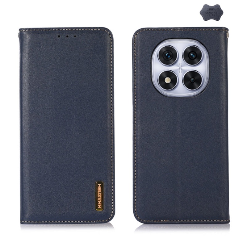 For Redmi Note 14 Pro 5G KHAZNEH Nappa Top Layer Cowhide Leather Phone Case(Blue)