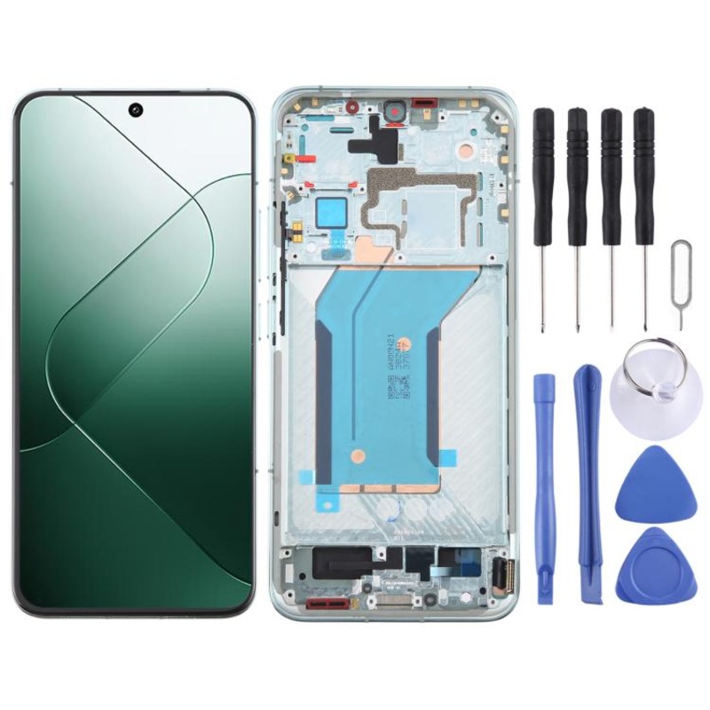 For Xiaomi 14 AMOLED Original Disassembled LCD Screen Digitizer Full Assembly with Frame (Green)