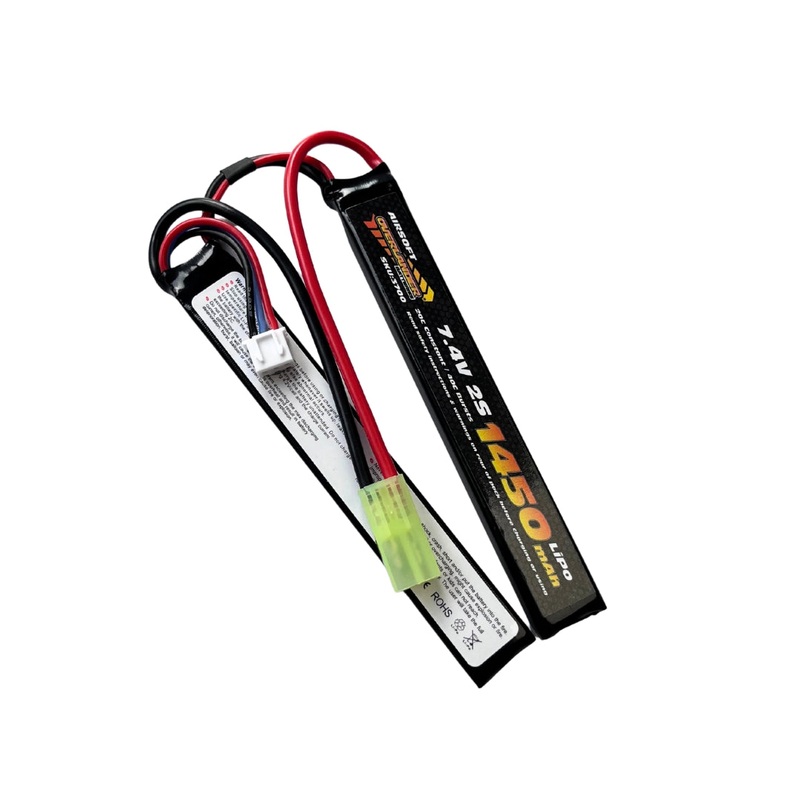 Overlander 1450mAh 7.4V 2S 20C Crane Stock VoltOps Airsoft Lipo Battery