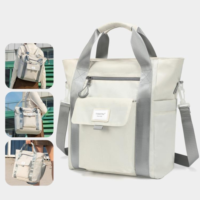 Tigernu 3 In 1 Backpack Female Should Bag Large Capacity Lightweight Tote with 14-inch Laptop Compartment(White)