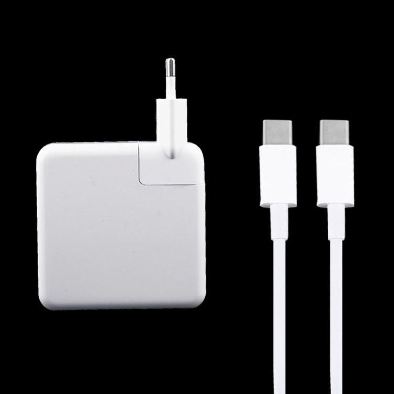 61W USB-C / Type-C Power Adapter with 2m USB Type-C Male to USB Type-C Male Charging Cable, For iPhone, Galaxy, Huawei, Xiaomi, LG, HTC and Other Smart Phones, Rechargeable Devices, EU Plug