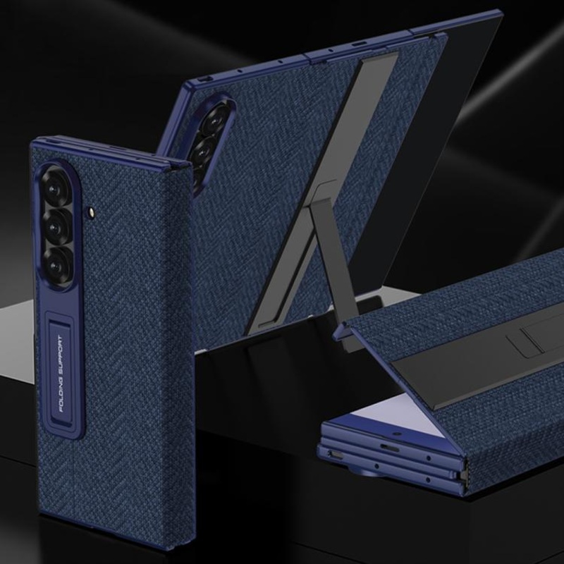 For Samsung Galaxy Z TriFold GKK Full Coverage Magnetic Flip Phone Case with All Purpose Holder(Nibu Blue)