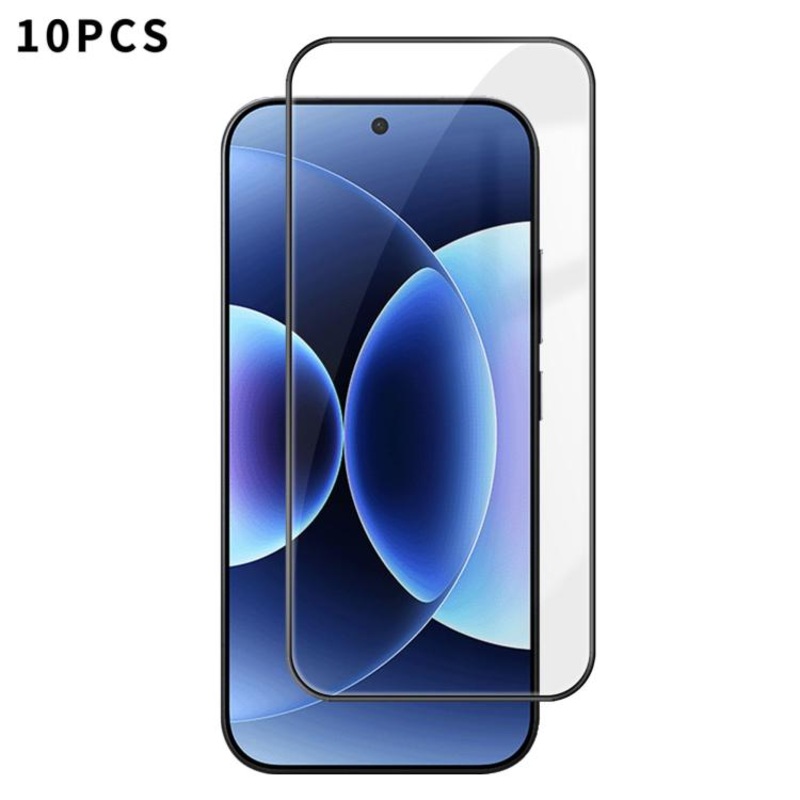 For Xiaomi 17 Pro 10pcs Kalebol High-Aluminum Screen-Printed Full-Coverage Anti-Fingerprint Black-Bordered HD Tempered Glass Film