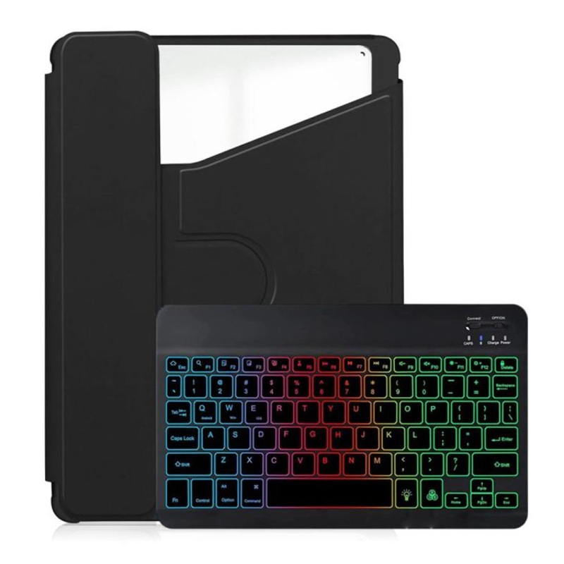 For Xiaomi Poco Pad 5G Backlight Rotatable Acrylic Bluetooth Keyboard Leather Case with Pen Slot(Black)