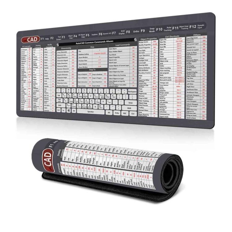 Keyboard Shortcut Desk Mat Mouse Pad Non-Slip Office Desk Pad With Computer Commands 400x900x2mm(No.9)