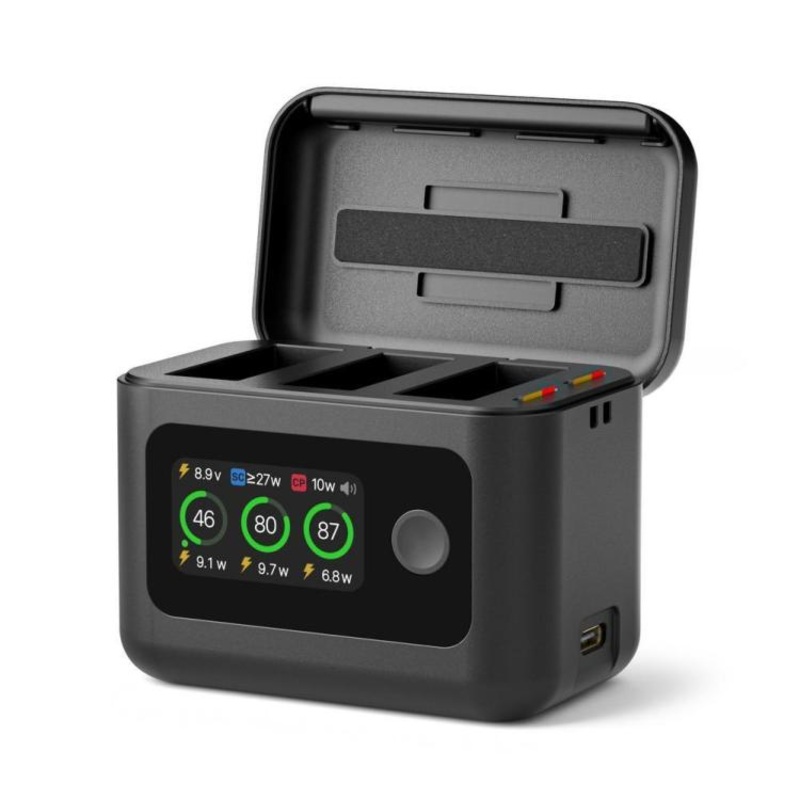 RCSTQ 5 In 1 With Screen Charging Bin Intelligent Charge Manager For DJI Osmo 360 / Action 5 Pro / Action 4 / Action 3, Battery Not Included