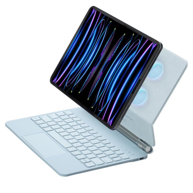 For iPad Air 11 2025 / 2024 / Pro 11 2022 Touch Pad Bluetooth Keyboard Leather Tablet Cover(Blue)
