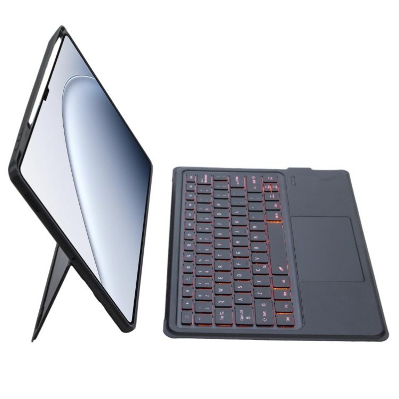 For Xiaomi Pad 7 Ultra Detachable Backlit Bluetooth Keyboard Leather Case with Touchpad(Black)